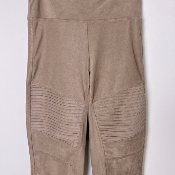 Bagatelle Collection Mushroom Faux Suede Moto Ribbed Stylish Comfy Leggings S - Picture 4 of 7